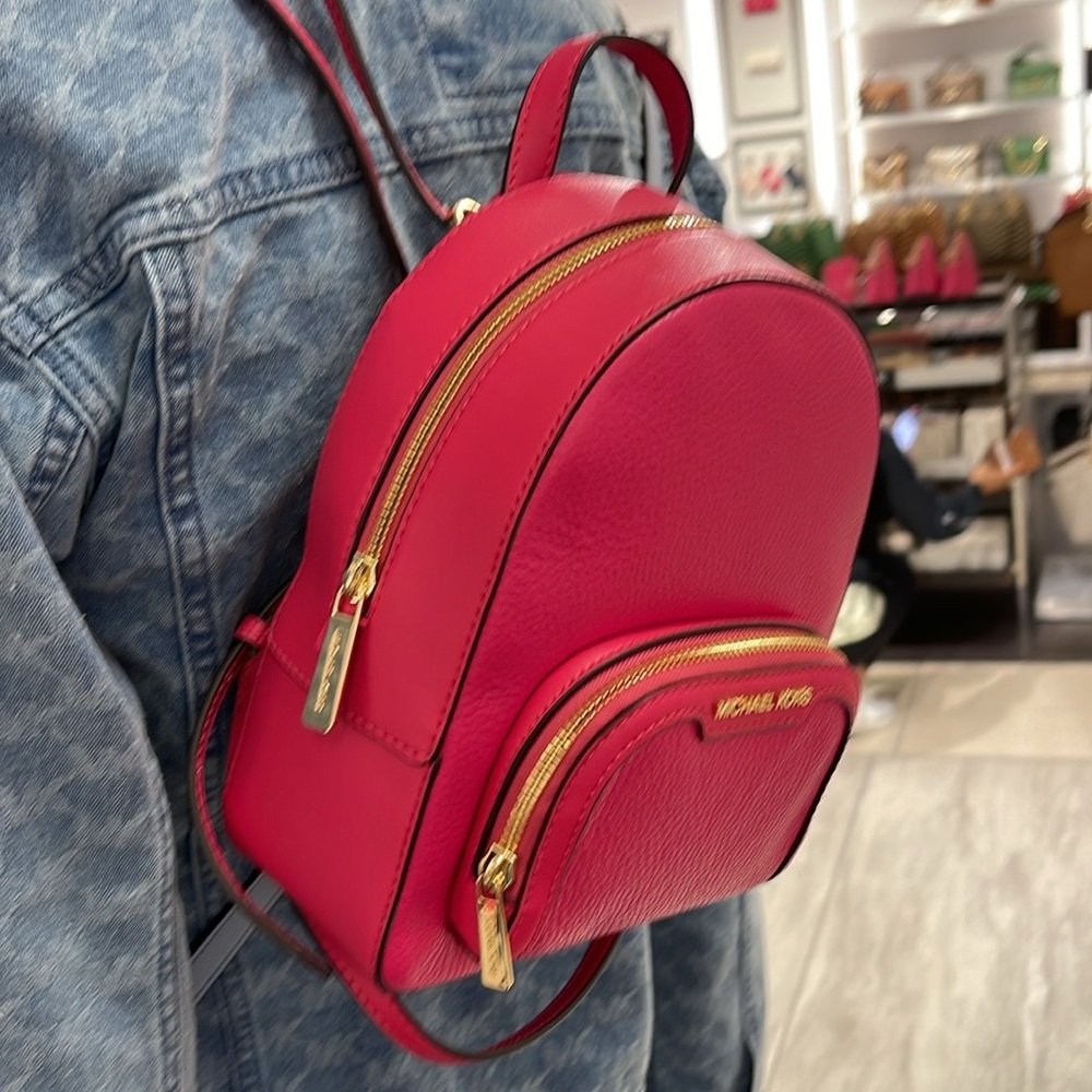 Michael Kors Ladies Backpack Bag Jaycee XS Convertible Zip Backpack Electrc Pink - Picture 4 of 16